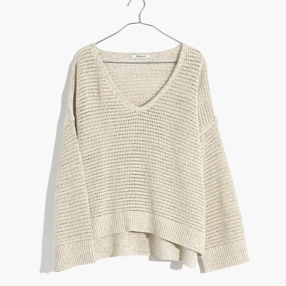 Madewell Cream V-Neck Sweater